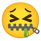 zipper-mouth face + face vomiting