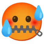 zipper-mouth face + hot face