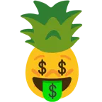 Gesicht mit Dollarzeichen + Ananas
