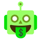 Gesicht mit Dollarzeichen + Roboter