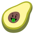 Gesicht mit Dollarzeichen + Avocado