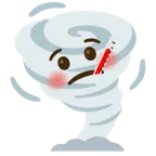 Gesicht mit Fieberthermometer + Wirbelsturm