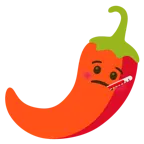 Gesicht mit Fieberthermometer + Peperoni
