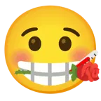 Gesicht mit Fieberthermometer + Rose