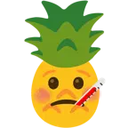 Gesicht mit Fieberthermometer + Ananas