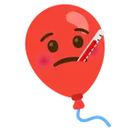 Gesicht mit Fieberthermometer + Luftballon