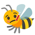 Gesicht mit Fieberthermometer + Biene