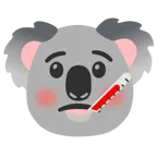 Gesicht mit Fieberthermometer + Koala