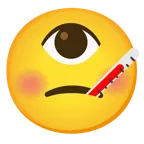 Gesicht mit Fieberthermometer + Auge