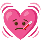 Gesicht mit Fieberthermometer + schlagendes Herz