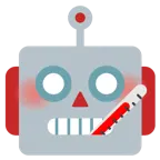 Gesicht mit Fieberthermometer + Roboter