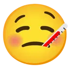Gesicht mit Fieberthermometer + sabberndes Gesicht