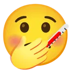 Gesicht mit Fieberthermometer + gähnendes Gesicht