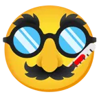Gesicht mit Fieberthermometer + verkleidet