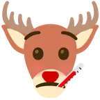 Gesicht mit Fieberthermometer + Hirsch