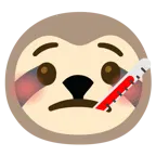 Gesicht mit Fieberthermometer + Faultier
