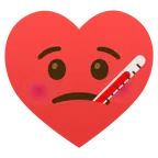Gesicht mit Fieberthermometer + Herz