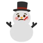 Gesicht mit Fieberthermometer + Schneemann ohne Schneeflocken