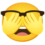 Strebergesicht + sich die Augen zuhaltendes Affengesicht