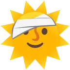 Gesicht mit Kopfverband + Sonne mit Gesicht