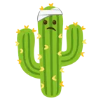 cara con la cabeza vendada + cactus