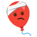 cara con la cabeza vendada + globo