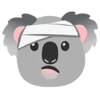 cara con la cabeza vendada + koala