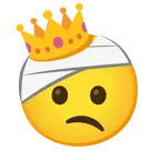 cara con la cabeza vendada + corona