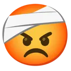 Gesicht mit Kopfverband + schmollendes Gesicht