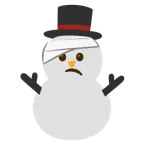 cara con la cabeza vendada + muñeco de nieve