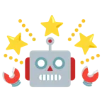 Roboter + funkelnder Stern