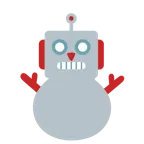 Roboter + Schneemann ohne Schneeflocken