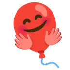 smiling face with open hands + balloon