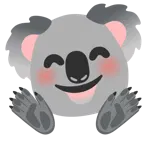 smiling face with open hands + koala