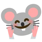 smiling face with open hands + mouse face