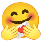 cara con manos abrazando + carta de amor
