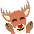 smiling face with open hands + deer