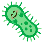 cara con manos abrazando + microbio