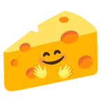 smiling face with open hands + cheese wedge
