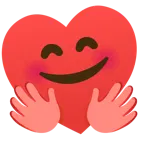 cara con manos abrazando + palo de corazones
