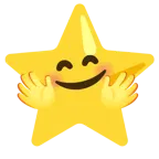 cara con manos abrazando + estrella
