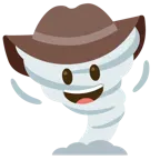 Gesicht mit Cowboyhut + Wirbelsturm