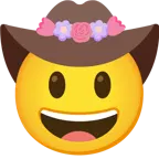 Gesicht mit Cowboyhut + Tulpe