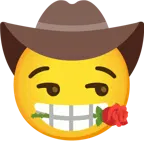 Gesicht mit Cowboyhut + Rose