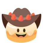 Gesicht mit Cowboyhut + Geburtstagskuchen