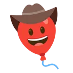 Gesicht mit Cowboyhut + Luftballon