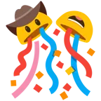 Gesicht mit Cowboyhut + Konfettiball