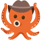 Gesicht mit Cowboyhut + Oktopus