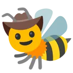 Gesicht mit Cowboyhut + Biene