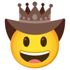 Gesicht mit Cowboyhut + Krone